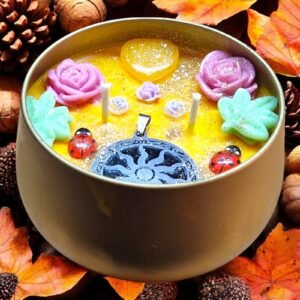 Golden Light Candle with Yellow Agate - Archangel Uriel