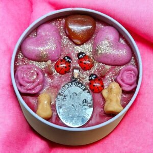 Blushing Guardian Candle with Carnelian - Guardian Angel
