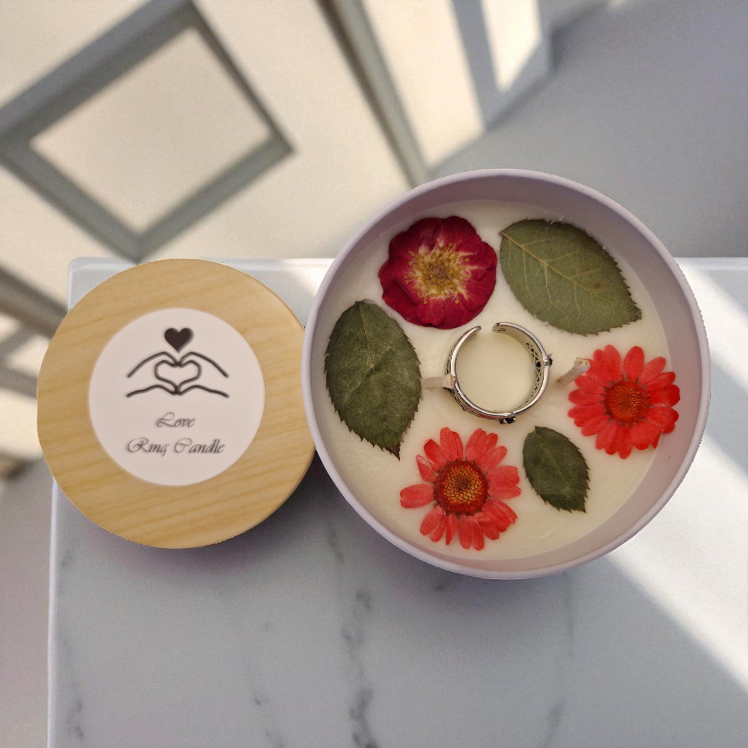 Love & Bloom Ring Candle - Image 8