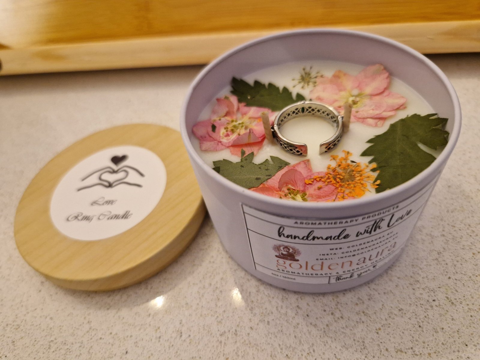 Love & Bloom Ring Candle - Image 3